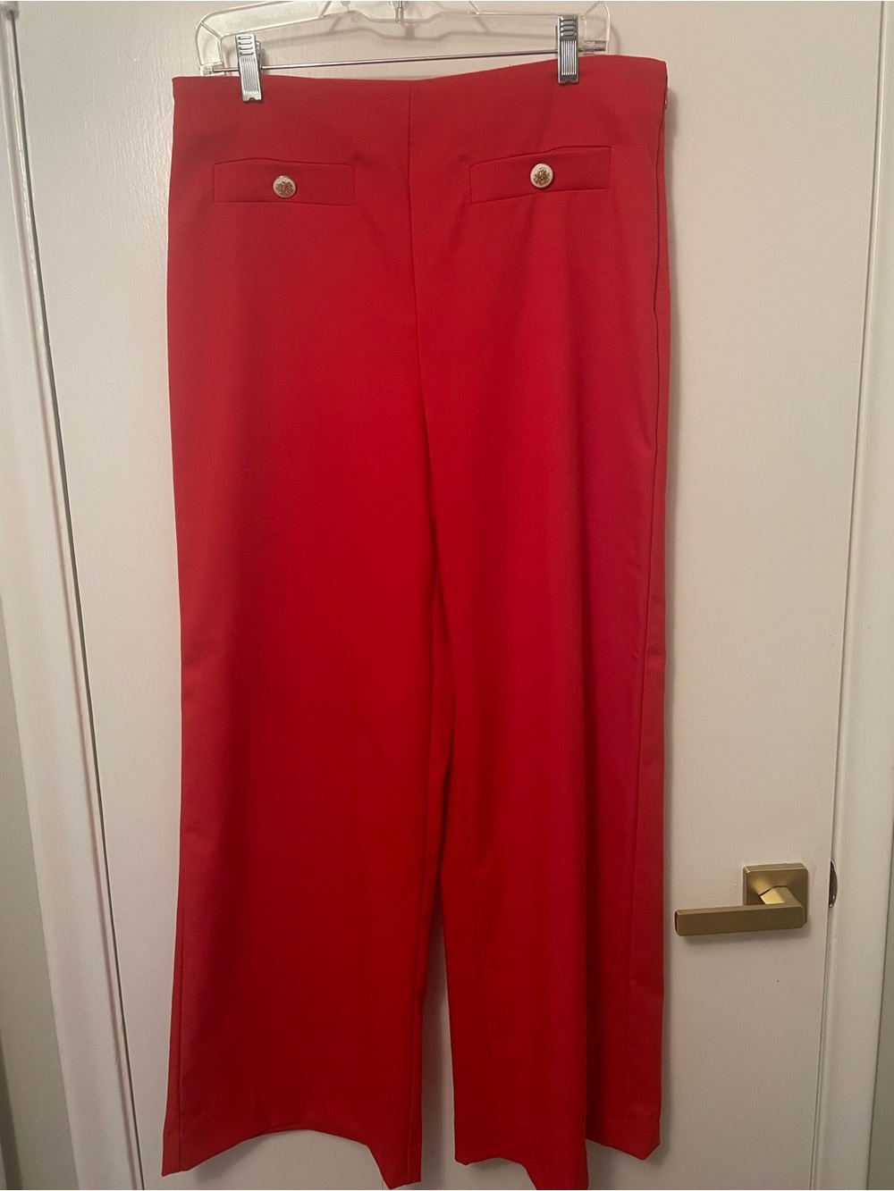Ann Taylor Bold Red Wide-Leg Dress Pants